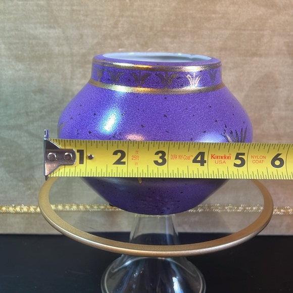 Vintage Art Deco Style Ecco Nova Medieval Monarch Porcelain Planter 4.75” Purple - Picture 6 of 8